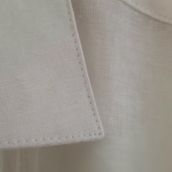 'SADDLEBRED' White Short sleeve Shirt Size XLT Linen blend NWT - Picture 12 of 14